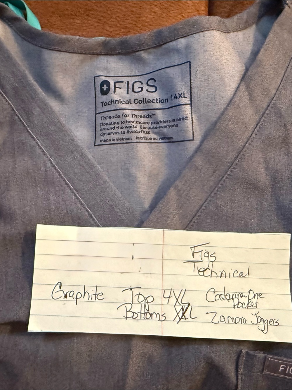 Figs Graphite V-Neck Scrub Top - Slate Gray